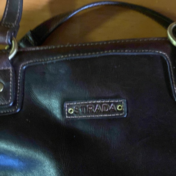 Vintage Strada brown faux leather purse preowned condition - Picture 5 of 6